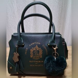 Slytherin (Harry Potter) Green Satchel with Gold Detailing and Accessories